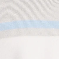 Striped Frayed Hem Cropped Polo Sweater