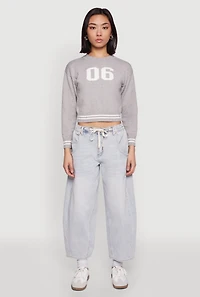 Womens 06 Cropped Sweater, Grey, Size S