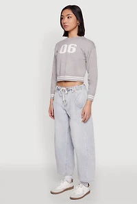 Womens 06 Cropped Sweater, Grey, Size S