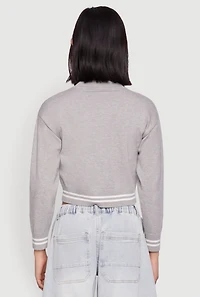 Womens 06 Cropped Sweater, Grey, Size S