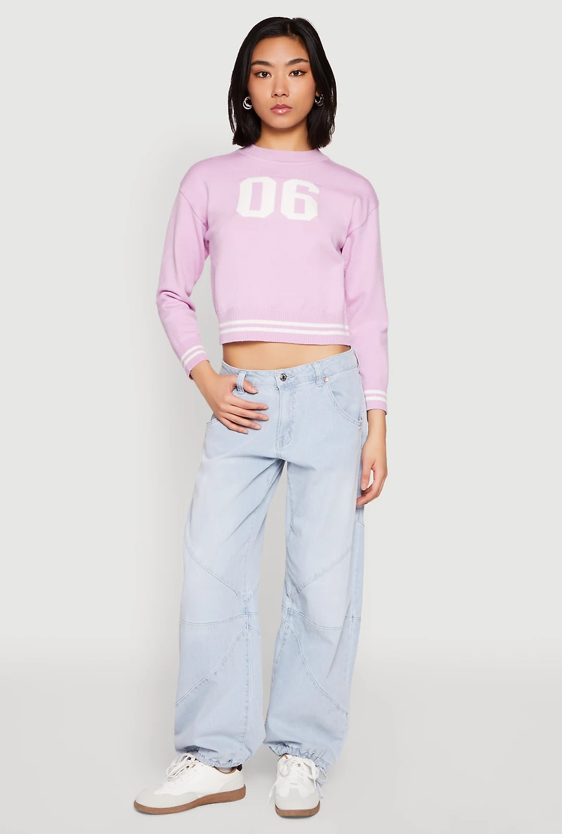 Womens 06 Cropped Sweater, Purple,