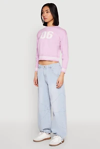 Womens 06 Cropped Sweater, Purple,