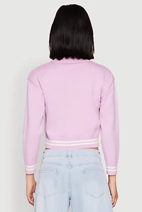 Womens 06 Cropped Sweater, Purple,