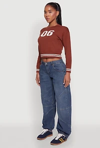 Womens 06 Cropped Sweater, Brown, Size L