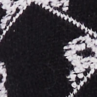 Bow Print Cropped Button Front Cardigan