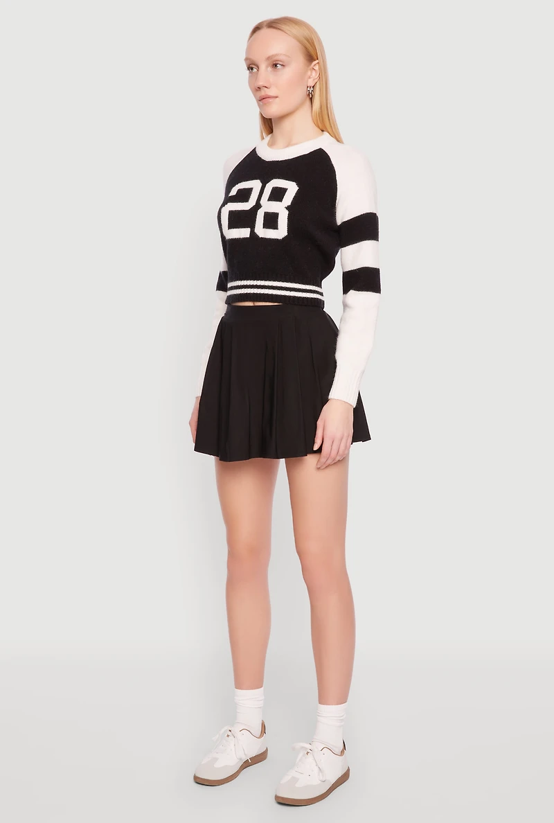 Womens Daisy 28 Varsity Stripe Graphic Sweater,