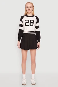 Daisy 28 Varsity Stripe Graphic Sweater