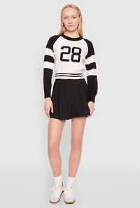 Daisy 28 Varsity Stripe Graphic Sweater