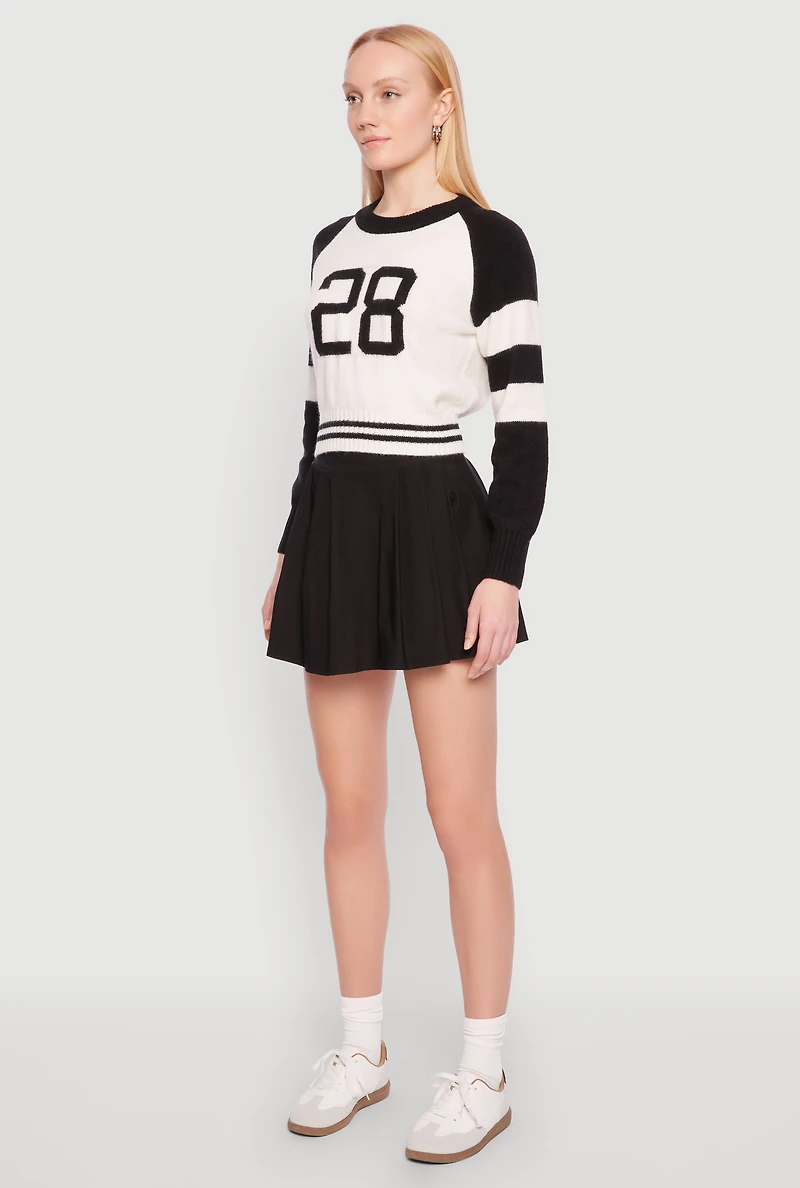 Daisy 28 Varsity Stripe Graphic Sweater