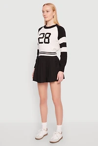 Daisy 28 Varsity Stripe Graphic Sweater