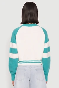 Womens Daisy 28 Varsity Stripe Graphic Sweater,