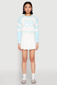 Daisy 28 Varsity Stripe Graphic Sweater