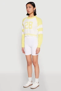 Daisy 28 Varsity Stripe Graphic Sweater