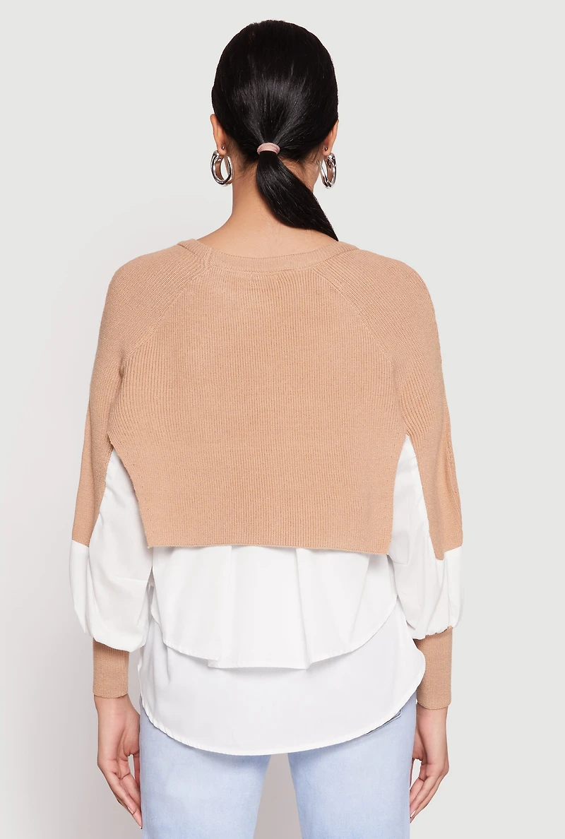 Womens Daisy Asymmetrical Knit Layered Look Top, Multi, Size S