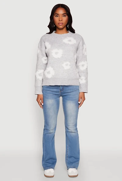 Daisy Flower Tufted Knit Sweater
