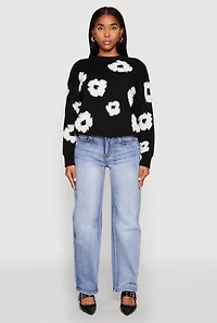 Daisy Flower Tufted Knit Sweater