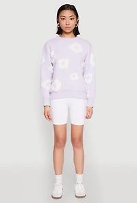 Daisy Flower Tufted Knit Sweater