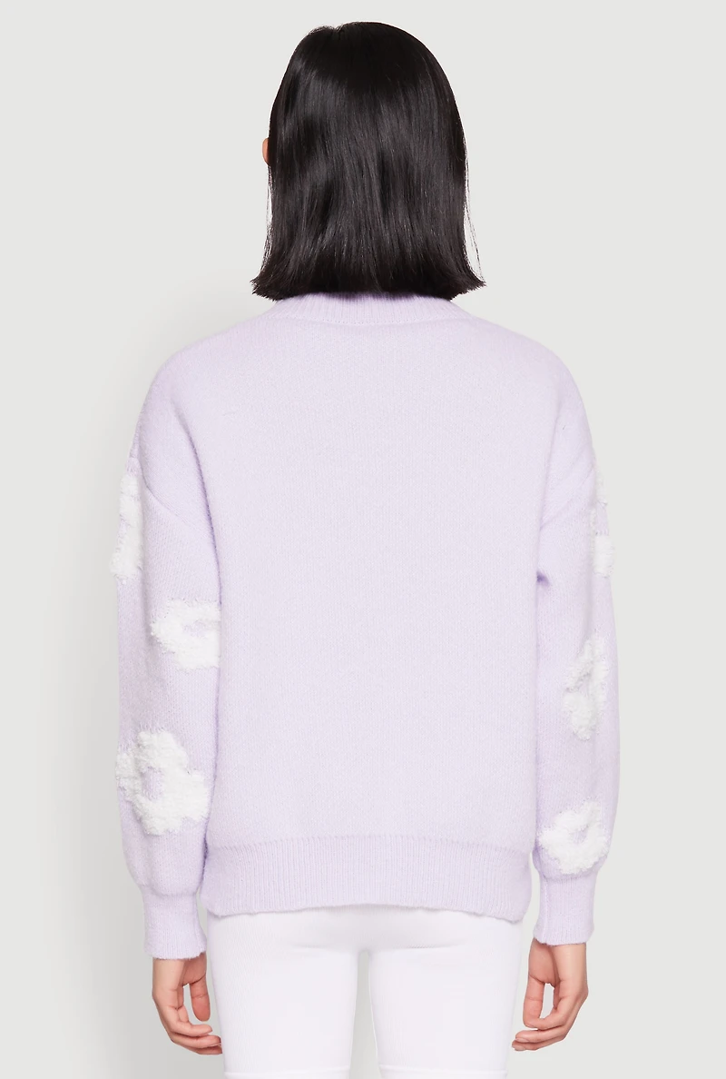 Daisy Flower Tufted Knit Sweater