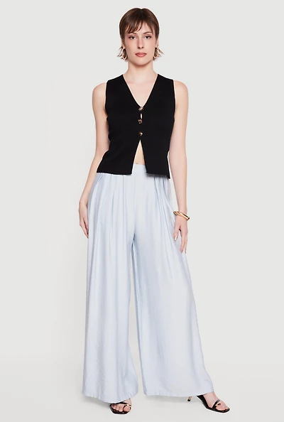 Assorted Metallic Button Front Vest