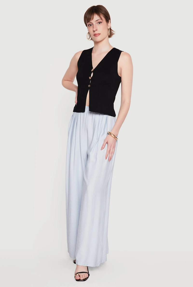 Assorted Metallic Button Front Vest