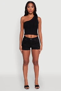 Womens Haute Monde Stylish One Shoulder Crop Top, S
