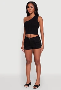 Womens Haute Monde Stylish One Shoulder Crop Top, S