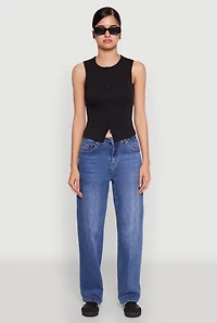 Womens Almost Famous Rib Knit Vest, L