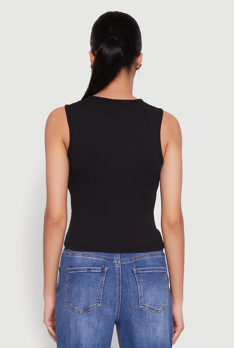Womens Almost Famous Rib Knit Vest, L