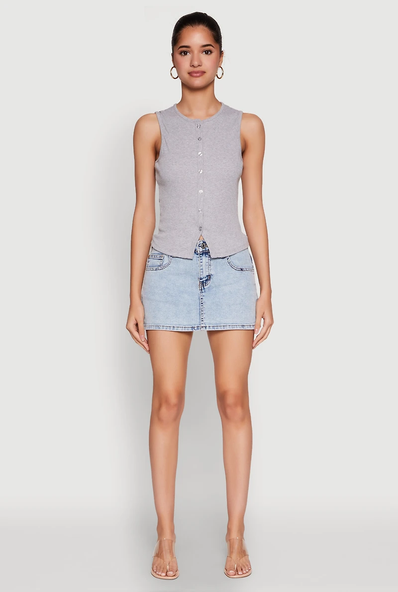 Womens Almost Famous Rib Knit Vest, L
