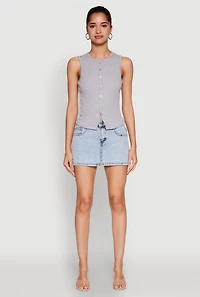 Womens Almost Famous Rib Knit Vest, L