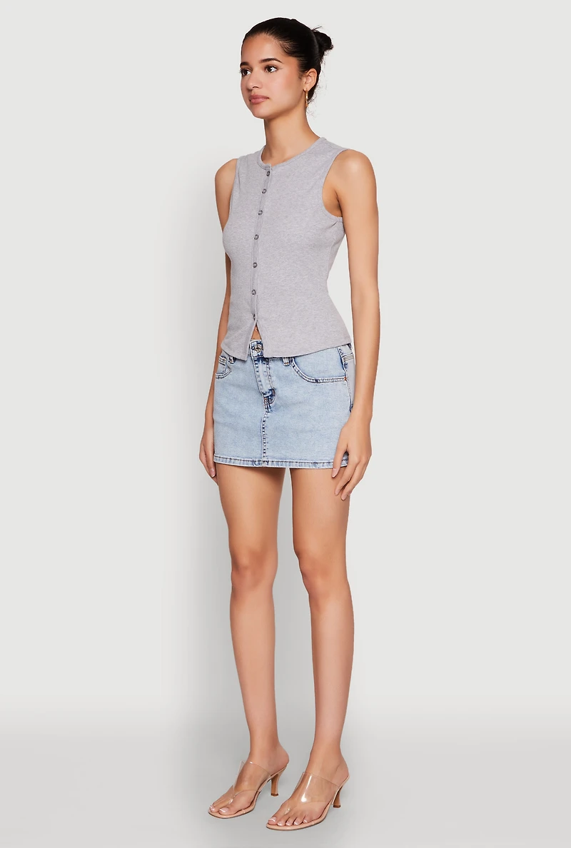 Womens Almost Famous Rib Knit Vest, L