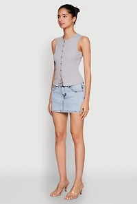 Womens Almost Famous Rib Knit Vest, L
