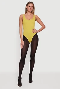 Ribbed Knit Scoop Neck Tank Bodysuit