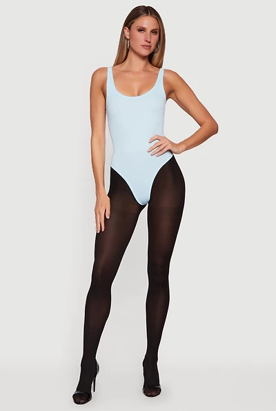 Ribbed Knit Scoop Neck Tank Bodysuit