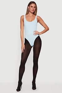 Ribbed Knit Scoop Neck Tank Bodysuit