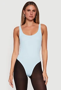 Ribbed Knit Scoop Neck Tank Bodysuit