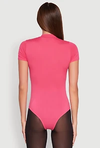 Zip Front Mock Neck Bodysuit