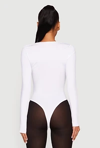 Solid Long Sleeve Square Neck Bodysuit