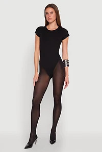 Womens Daisy Rib Knit Crew Neck Bodysuit,