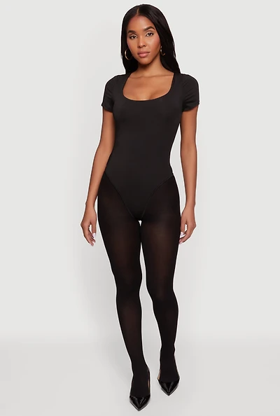 Short Sleeve Scoop Neck Bodysuit