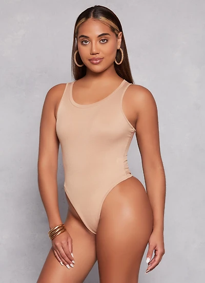 Womens Daisy Ribbed Knit Tank Bodysuit, S