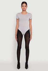 Daisy Rib Knit Short Sleeve Crew Neck Bodysuit