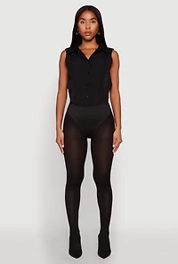 Womens Daisy Sleeveless Button Front Bodysuit, Black, Size M