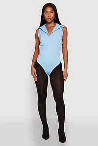 Womens Daisy Sleeveless Button Front Bodysuit,