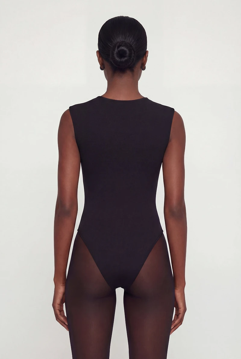 Sleeveless Crew Neck Bodysuit