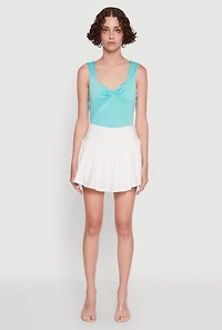 Womens Trendy High Waisted Mini Skater Skirt, White, Size M
