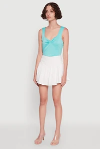Womens Trendy High Waisted Mini Skater Skirt, White, Size M
