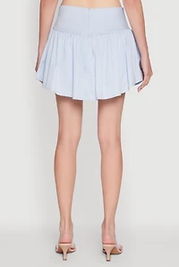Womens Trendy High Waisted Mini Skater Skirt,