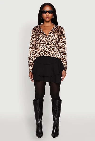 Womens Crepe Knit Mini Tiered Skort,