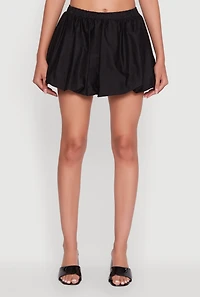 Womens Trendy High Waisted Mini Bubble Hem Skort,